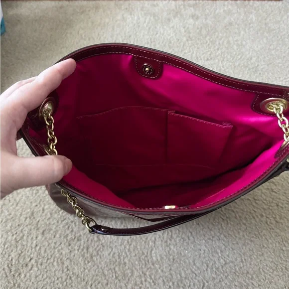 Red Patent Leather Coach Tote Bag - Picture 4 of 4